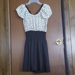 Black and white polka dot top dress sz small